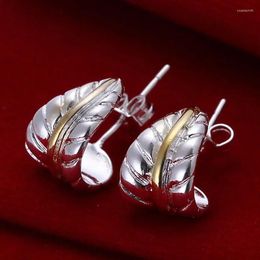 Stud Earrings High Qualtiy 925 Sterling Silver Exquisite Feather Hook For Women Wedding Engagement Luxury Jewellery Gift