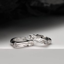 Earrings MLKENLY 1 PCS Smooth surface damage sense S925 pure silver ear clasp cool breeze advanced zircon micro inlaid irregular earring