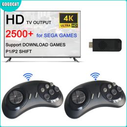 Consoles 16bit MD Wireless Console For SEGA Genesis Game Stick HDMIcompatible 2500+ retro video games For Sega Mini/Mega Drive