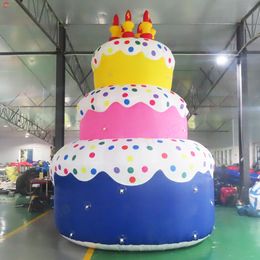 8mH (26ft) with blower Free Ship Outdoor Activities advertising giant inflatable birthday cake air balloon for sale