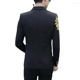 Men's Suits Suit Night Show Thin Coat Korean Printed Trend Small Hairdresser Slim Fit Fashion Versatile Top