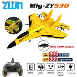 Electric/RC Aircraft RC Plane ZY530 2.4G With LED Lights Aircraft Remote Control Flying Model Glider EPP Foam Toys Airplane For Children Gifts