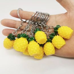 Pineapple Rhinestone Alloy Resin Women Car or Bag Keychain 1221652