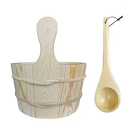 Spoons Wooden Sauna Bucket And Spoon Handmade Spa Accessories