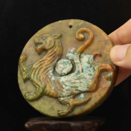 Pendants Old China Natural Jade Hand Carved statue dragon pendant h