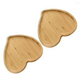 Dinnerware Sets 2 Pcs Dishes Tray For Home Fruit Plate Restaurant Bread Bakery Jewelry Snack El Bamboo Serving Coffee Tables