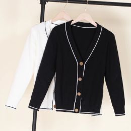 Cardigans Tricot Knitted Ladies Sweaters Black Cardigan Female Clothing Women's Coat Spring 2023 Blouses Crochet Top Outerwear Cropped