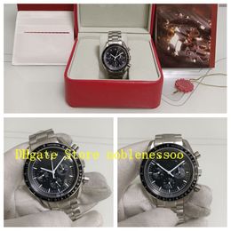 With Original Box Watch Men's Black Dia Professional Stainless Steel Bracelet Chronograph No Work Automatic Mechanical Wristw223v