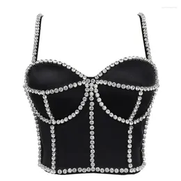 Women's Tanks Topcrop Women Fashion Bodice With Diamonds Bustiers Corset Top Ladies Nightwears Fo Costumes Camisole Club Party Camis Tops