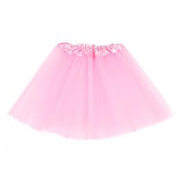 Girls Ballet Tutu Skirts Kids 3 layer Tulle Skirts Solid Colour Elastic Ballet Skirts Princess Short Pettiskirt Kids Costume Party Performance Dress