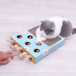 Cat Playing Toy Hamster Machine Kitten Games Teasing Interactive Toys Hunting Scratching Bite Accessories Pet Cat Supplies 240219