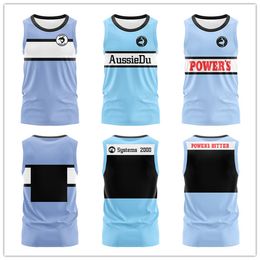 Retro Australia Cronulla-Sutherland Sharks Home Away Rugby Sleeveless Shirt Men Sport Training Vest Sportwear Outdoor Sweatshirts T-shirts