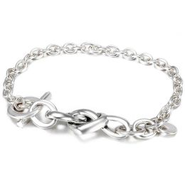 Bangles Original Knotted Heart Heartembellished Tclasp Link Bracelet Bangle Fit 925 Sterling Silver Bead Charm Europe DIY Jewellery