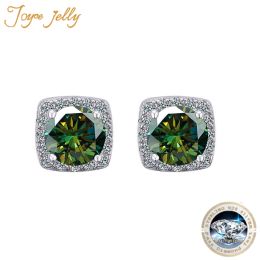 Earrings JoyceJelly 100% Real Moissanite Diamond Earrings Classic S925 Sterling Silver StudEarrings Female Luxury Jewellery Accessories