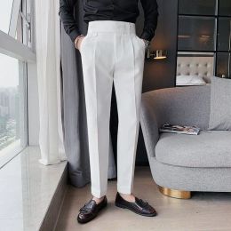 Pants 2023 Spring Men Classic Casual Suit Pants Loose Straight Midwaist Trousers Comfortable Soft Anti Wrinkle Pantalones B102