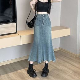 womens slimming fishtail skirt knitted half length womens weight loss new slim skirt fitting high waisted a line dress mermaid for autumn and winter wool skirt woq2