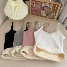 Camisoles & Tanks Thicken Thermal Tops Sexy Solid Color Sleeveless Warm Undershirt Slim Women Autumn Winter