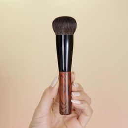 Makeup Brushes Qiaolianggong Professional Handmade Brush Blue Squirrel Hair Flat Top Red Sandalwood Handle