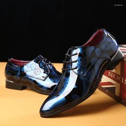 Dress Shoes Men Patent Leather Luxury Wedding Oxfords Design Fashion Groom Footwear Plus Size 37-50