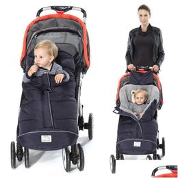 Sleeping Bags Winter Slee Bag Baby For Stroller With Footmuff Infant Cartoon Bear Kids Cotton Sleepsacks Drop Delivery Maternity Nurse Otnf4
