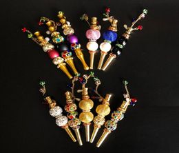 latest Handmade Inlaid alloy hookah Jewellery mouthpiece Colourful shisha hookah mouth tip diamond hookah pipe blunt holder for smoki5196346