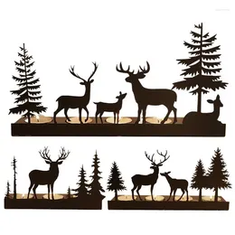 Candle Holders Creative Ornaments Rustic Reindeer Tealight Holder Elk Christmas Metal Candlestick Decoration Crafts Home Decor