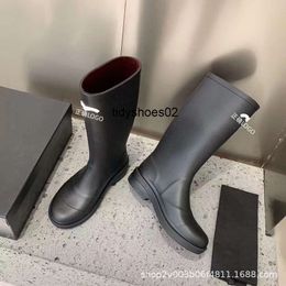 Chaneles Wind knielange Stiefel für Damen, modische Oberbekleidung, wasserdichte und rutschfeste Ritterstiefel für Damen, mittellange Stiefel, mittelalte Regenstiefel