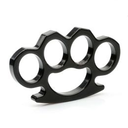 Tiger Black Fibreglass Thickened Fist Four Finger Strap With Rope, Self-Defense Window Breaking Boxer Buckle, Hand Brace 313613