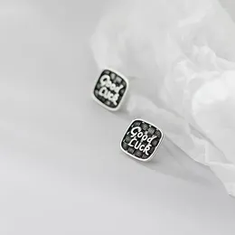Stud Earrings Trendy Silver Colour Small Good Luck Punk Word Cute For Women Girl Gift Fashion Jewellery Dropship Wholesale