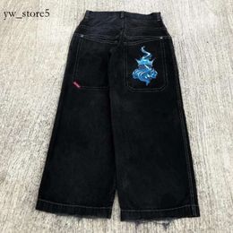 Jnco Jeans Trend Designer Men's Jeans Streetwear Jnco Y2k Hip Hop Cartoon Graphic Print Vintage Baggy Black Pants Men Women High Waist Wide Leg Trousers 7875