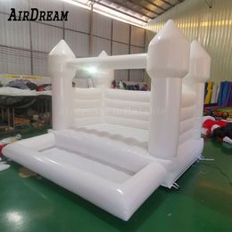 wholesale white and pink Kids ballpit small inflatable bounce house baby jumping bouncy castle toddler jumper bouncer with ball pit include blower free ship-B