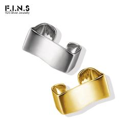Earrings F.I.N.S Minimalist S925 Sterling Silver Glossy Clip Earings without Hole Geometric Ear Cuff 925 Silver Fake Piercing Fine Jewel