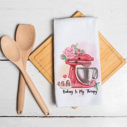 Baking Is My Therapy Funny Waffle Kitchen Tea Towels Housewarming Gift 16x24 inches Dish Napkins