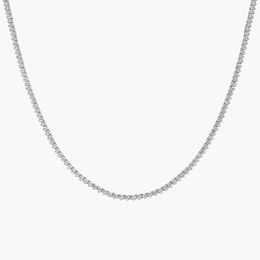 14K White Gold Lab Diamond Tennis Fine Jewellery 2Mm 3Mm 4Mm 5Mm Synthetic Round Diamond Pave Necklace Price