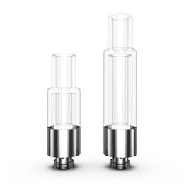 510 Full Glass Bottom Filling Atomizer Ceramic Disposable Vaporizer Tank 0.5ML 1ML Cartridge with 2*2.2mm Intake holes