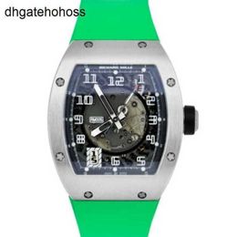 Richardmills Watch Swiss Watches Automatic Mechanical Wristwatch Intact Mens 18k Platinum Green Rubber 38mm Rm005