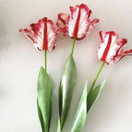 Decorative Flowers Lifelike Bride Gift Silk Flower Pography Props Elegant Wedding Bouquet Artificial Parrot Tulip Fake Table Decoration