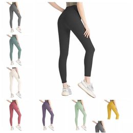 Yoga Outfit 2023 Pants Lu Align Leggings Women Shorts Cropped Outfits Lady Sports Ladies Exercise Fitness Wear Girls Running Gym Sli Dh1C7