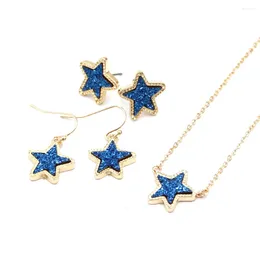 Pendant Necklaces 2024 Selling Mini Star Druzy Stone Necklace Choker