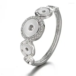Charm Bracelets Fashion Metal Crystal 3buttons Snap Bracelet Bangle Fit 12MM/18MM Buttons Jewellery SG0229