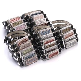 Bracelets 10Pcs/Lot Mix Aroma Essential Oil Diffuser Black Wrist Strap Stainless Steel Locket Pendant Amulet Aromatherapy Bracelet Jewellery