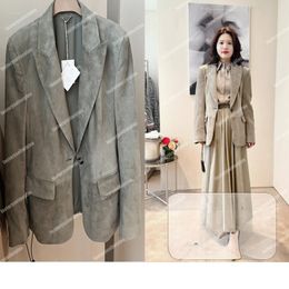 Дизайнерские женщины Blazers Brunello Jacket Женщина Весна Классическая куртка для пиджака с карманами