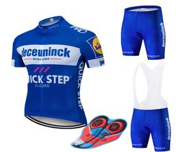 2020 blue Cycling team Clothing Quick Dry Mens Bicycle wear summer Quick Step pro Cycling Jerseys 9D gel pad bike shorts set5693725