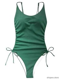 Women's Swimwear One Piece Swimsuit Woman 2024 Bikini Backless Swimwear Slip Spaghetti Strap Sexy Swimming Wear for Women Bathing Suit Monokini