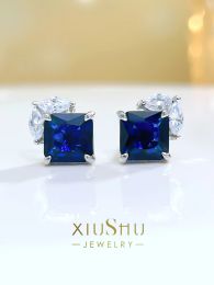 Earrings Light Luxury 925 Silver Vintage Simple Colorful Treasure Necklace with High Carbon Diamonds Temperament, Daily niche