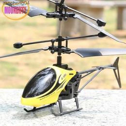 Electric/RC Aircraft 2 Way Remote Control Helicopter with Light Usb Charging Fall Resistant Mini Aeroplane Model for Children Resistant Toys Gifts