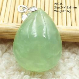 Pendants Natural Green Prehnite Water Drop Pendant Necklace Jewelry Green Prehnite Gemstone Clear Stone AAAAA