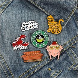 Cartoon Accessories Friends Tv Show Collection Enamel Lapel Pin Badge Pins Clothes Backpack Decoration Jewellery Accessories Gifts For F Dhsmz