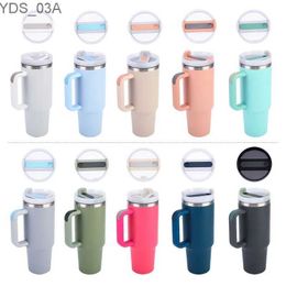 Water Bottles 40oz Tumbler with Handle Insulated Tumbler 1200ml 40oz Car Travel Mug Vacuum Sublimation Stainless Steel H2.0 Flow State Tumbler YQ240221