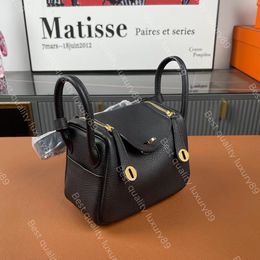 All hand-made tote bag brand designer shoulder bag with imported original factory TC leather French wax thread hand sewn 24K gold handbag